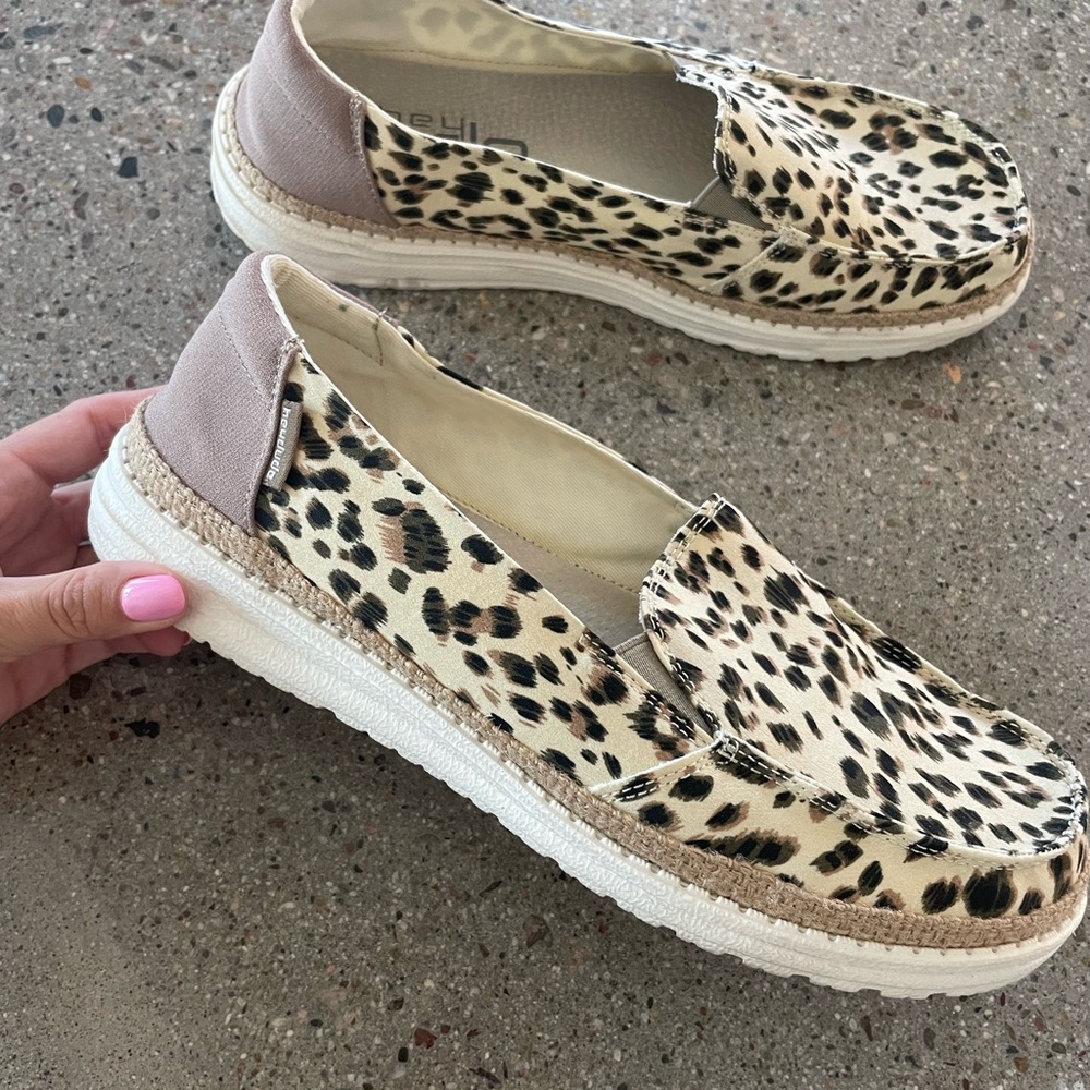Hey Dude Leopard Print Slip-On Women Shoes